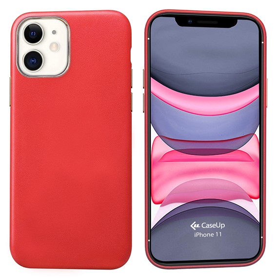 Apple iPhone 11 CaseUp Leather Woven Kılıf Kırmızı 1
